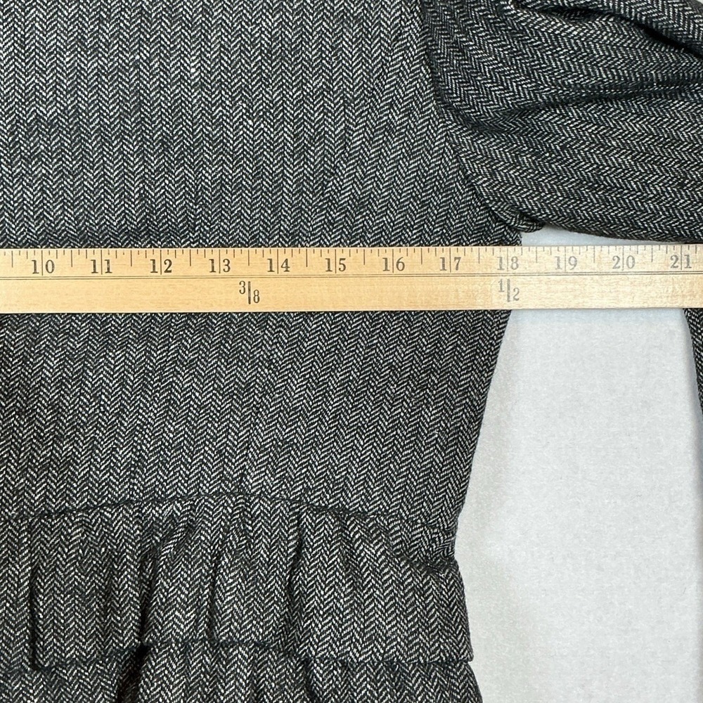 Ann Taylor LOFT Herringbone Wool‎ Blend Ruffle Hem Blazer Jacket Grey Womens 6 - Picture 8 of 9